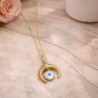 Crescent Eye Charm Necklace