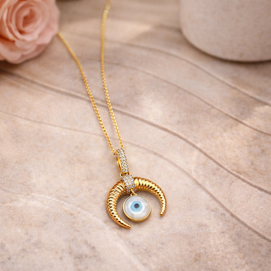Crescent Eye Charm Necklace