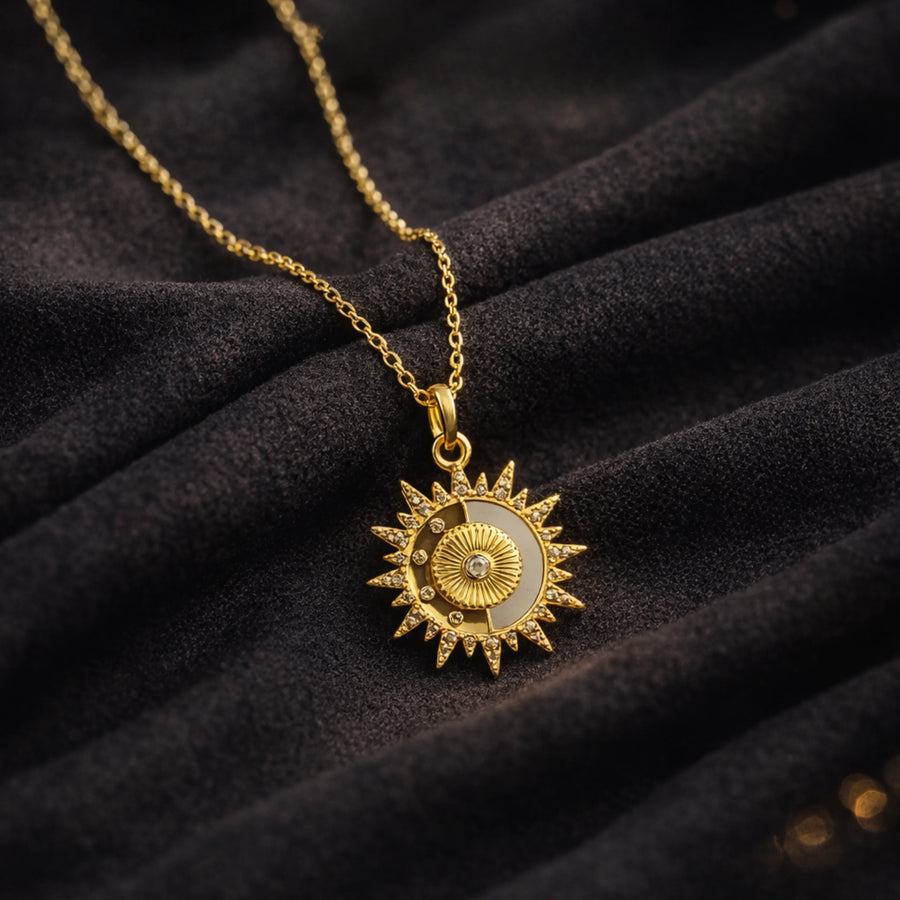 Celestial Sun Charm Necklace