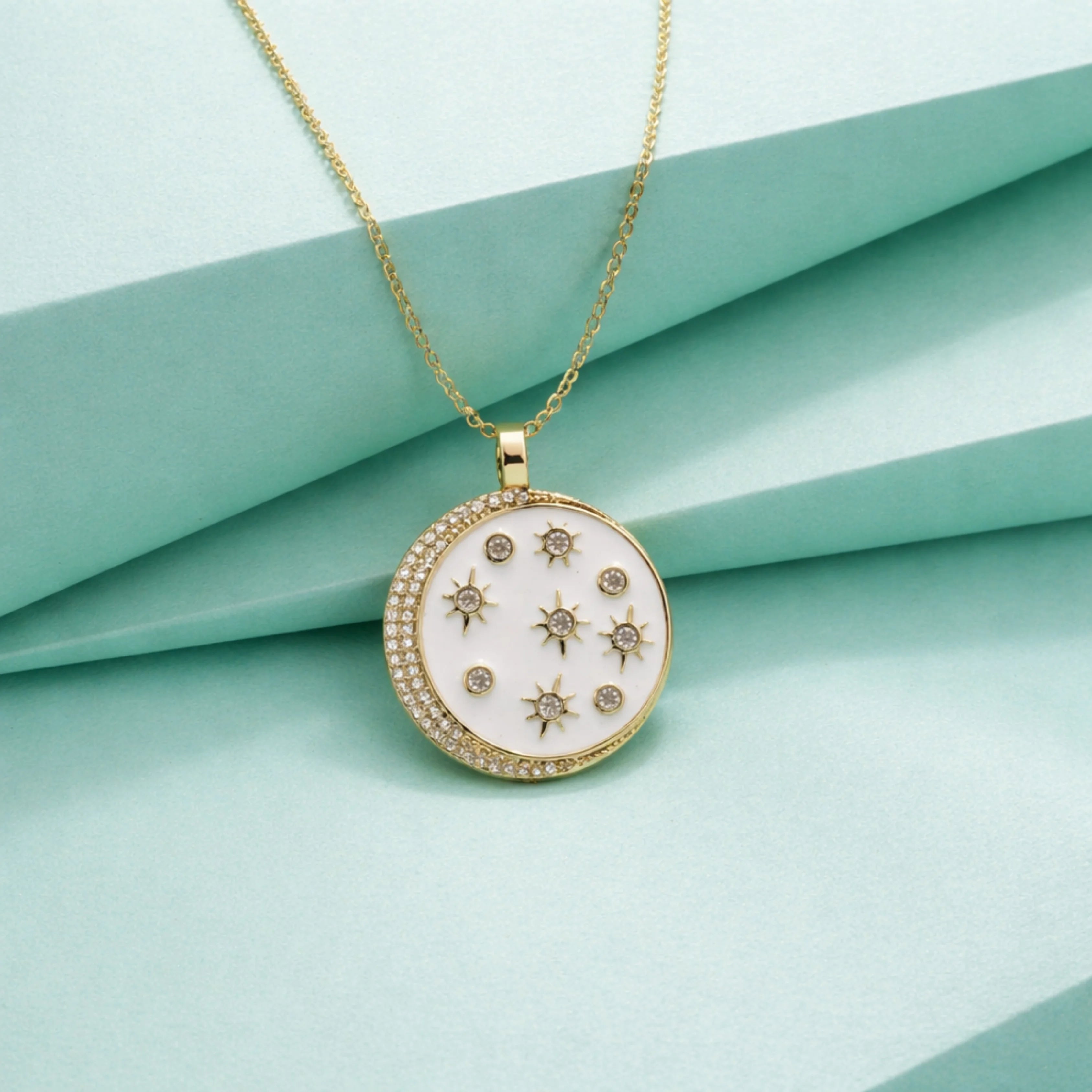 Celestial Moon Charm Necklace