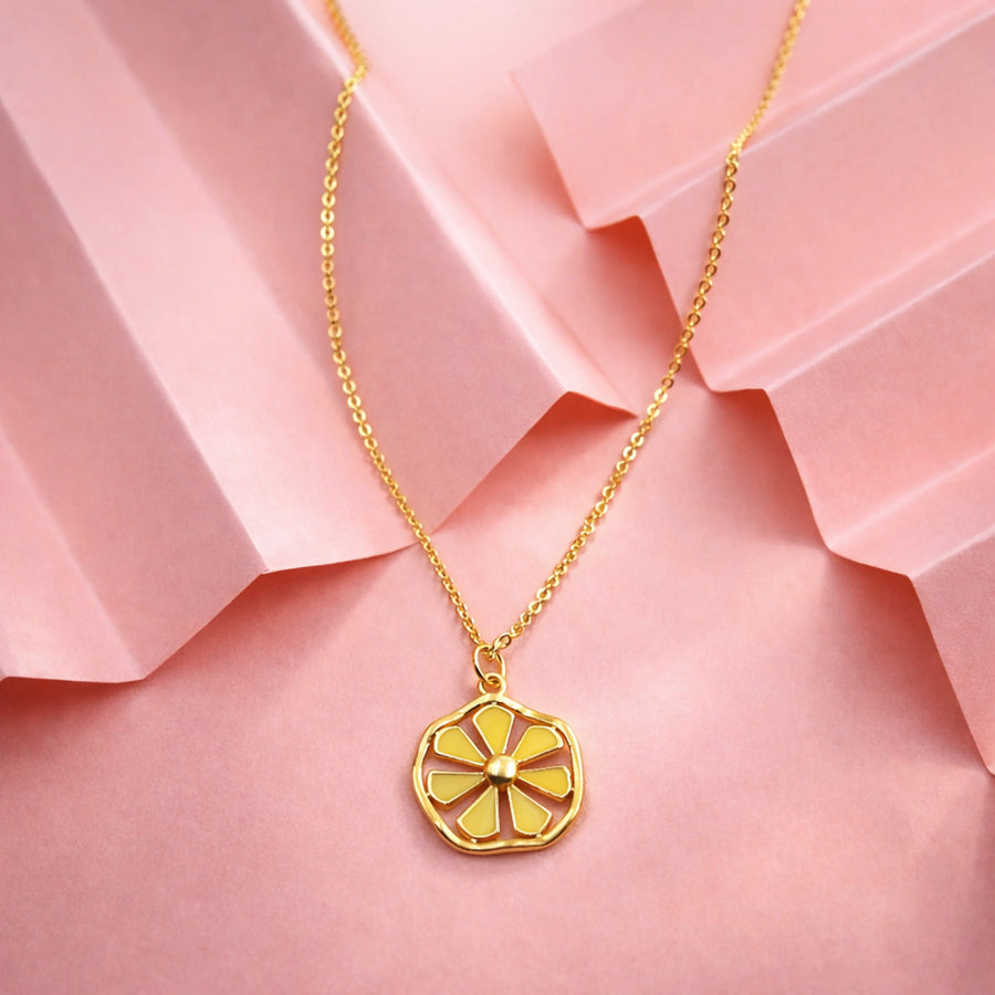 Golden Bloom Charm Necklace