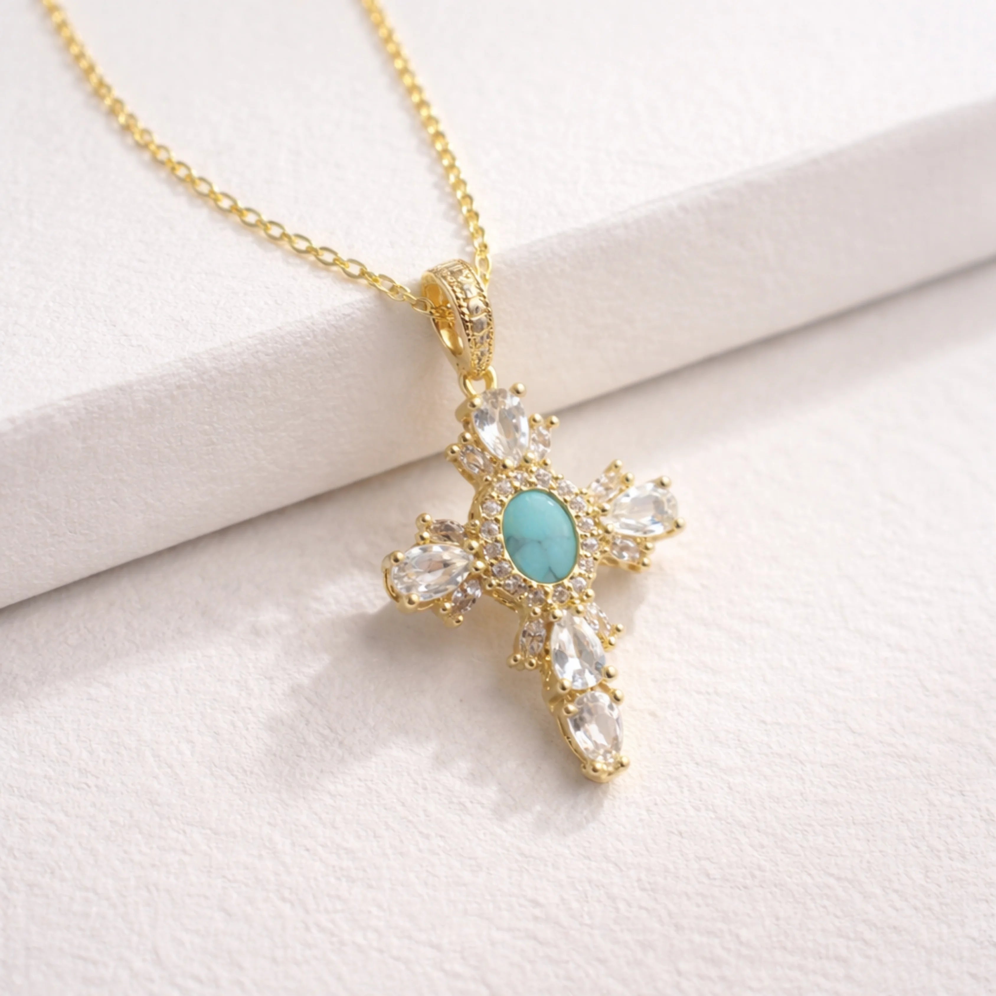Radiant Cross Charm Necklace