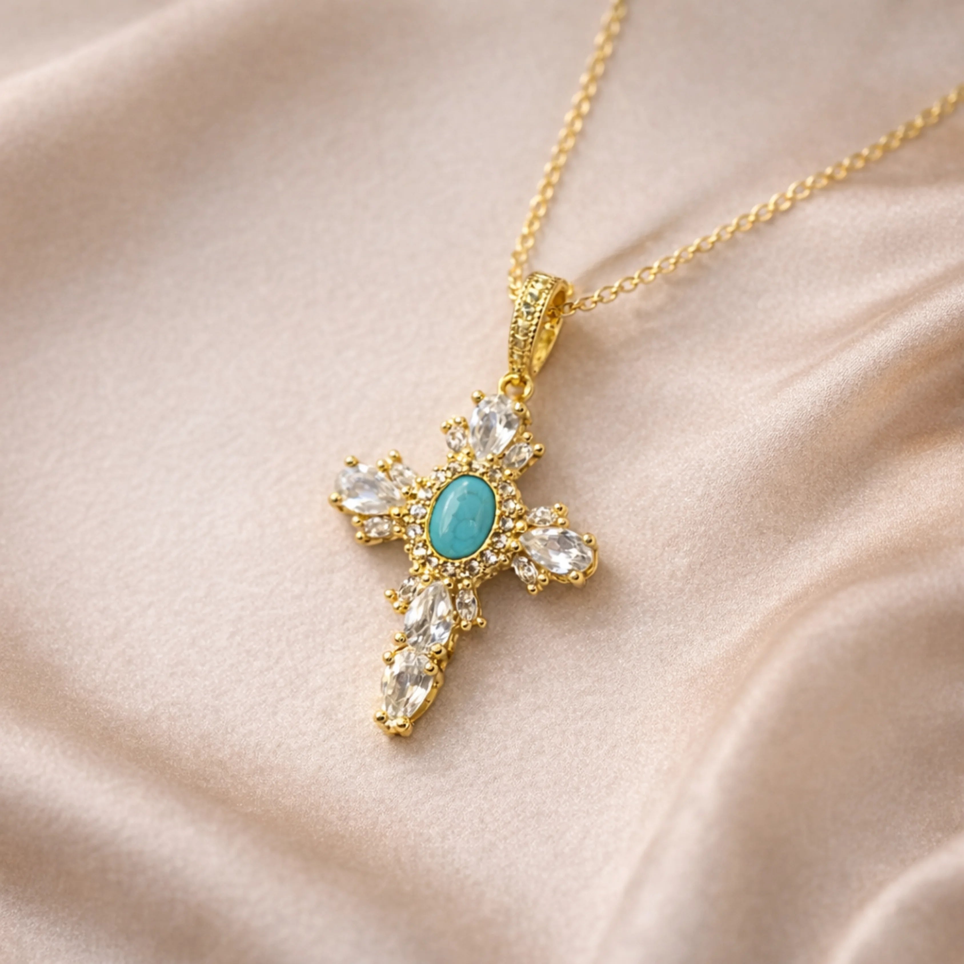 Radiant Cross Charm Necklace