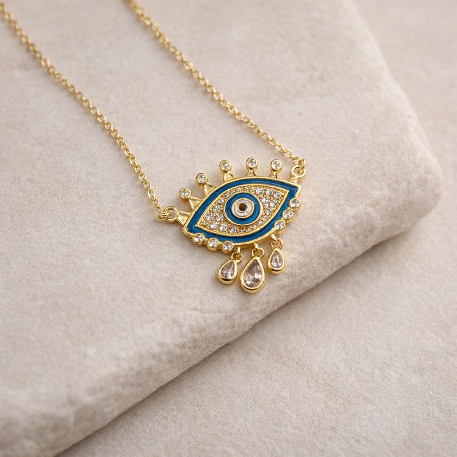 Regal Evil Eye Charm Necklace