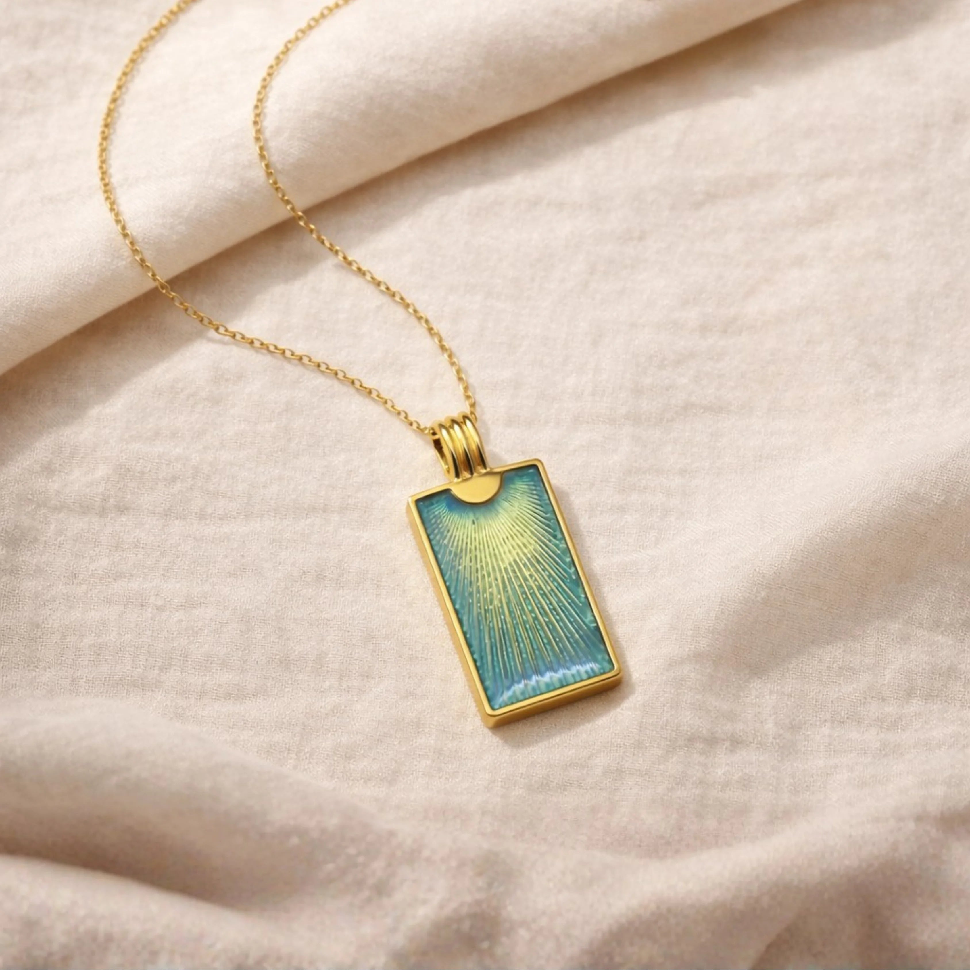 Azure Sunray Pendant Necklace