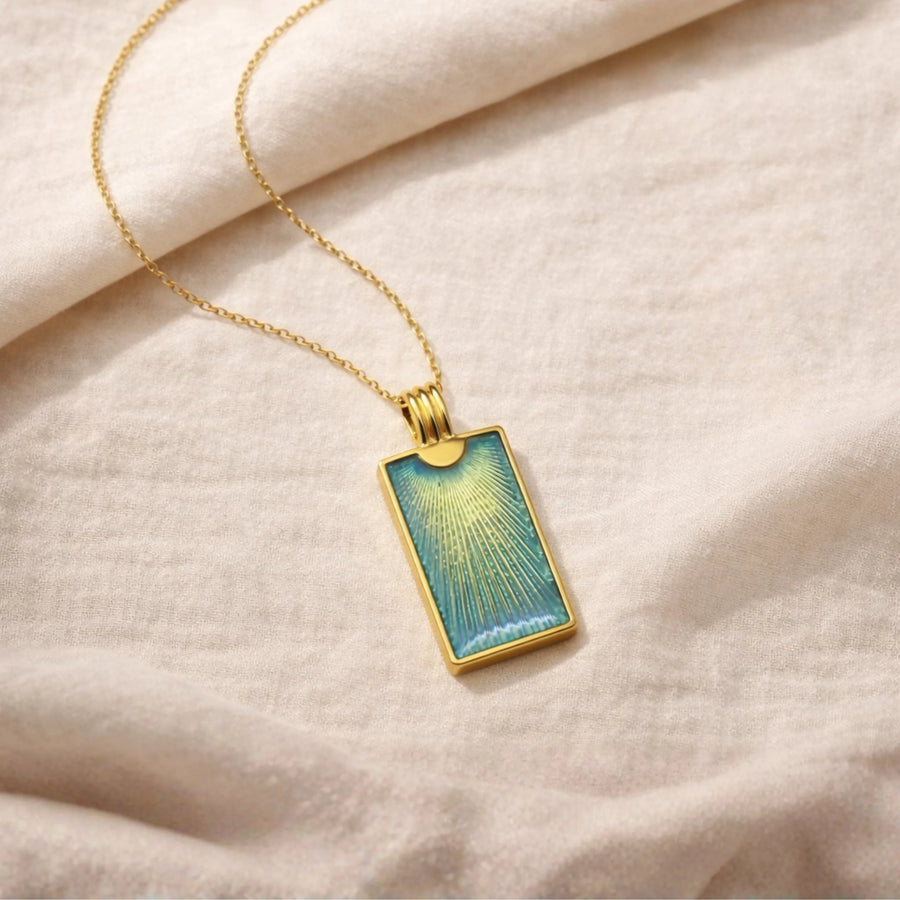 Azure Sunray Pendant Necklace