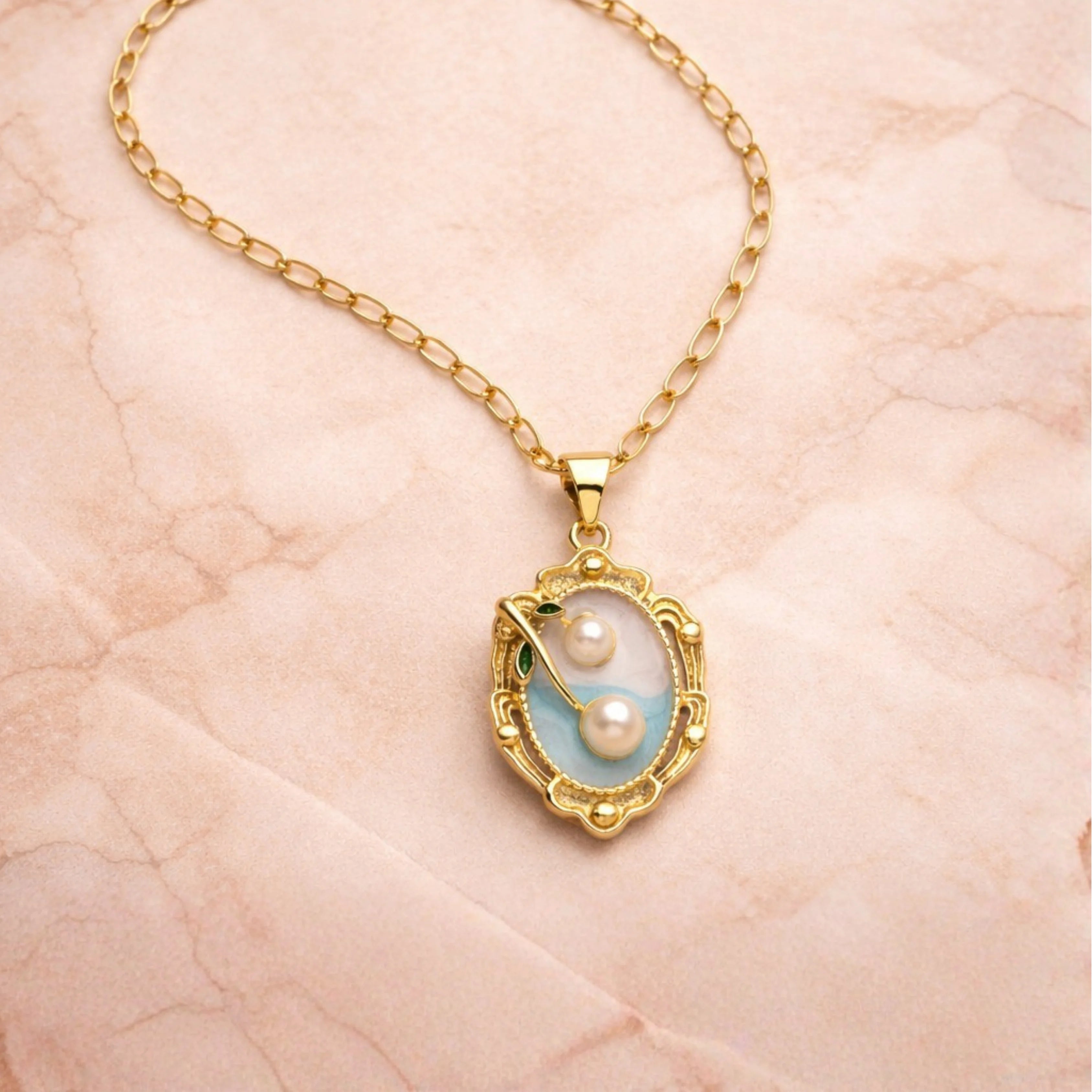 Harmony Pearl Charm Necklace
