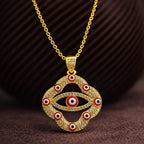 Scarlet Guardian Eye Pendant Necklace