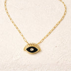Midnight Evil Eye Charm Necklace