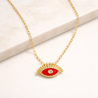 Scarlet Evil Eye Charm Necklace