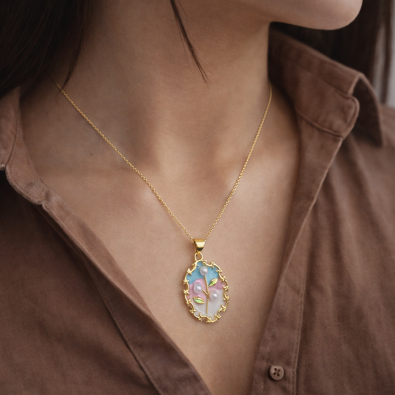 Pastel Bloom Charm Necklace