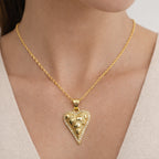 Golden Leaf Heart Necklace