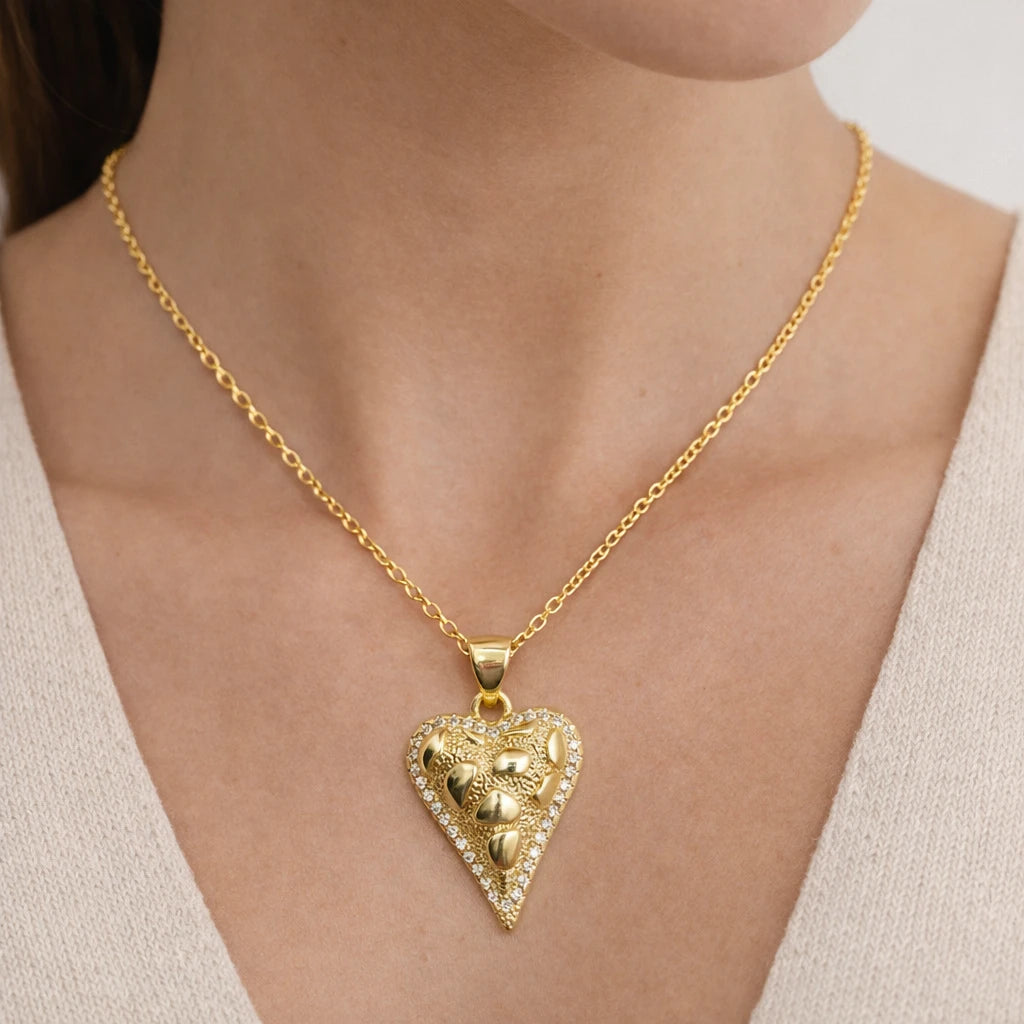 Golden Leaf Heart Necklace