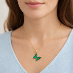 Emerald Flutter Butterfly Necklace