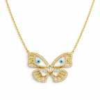 Evil Eye Butterfly Charm Necklace