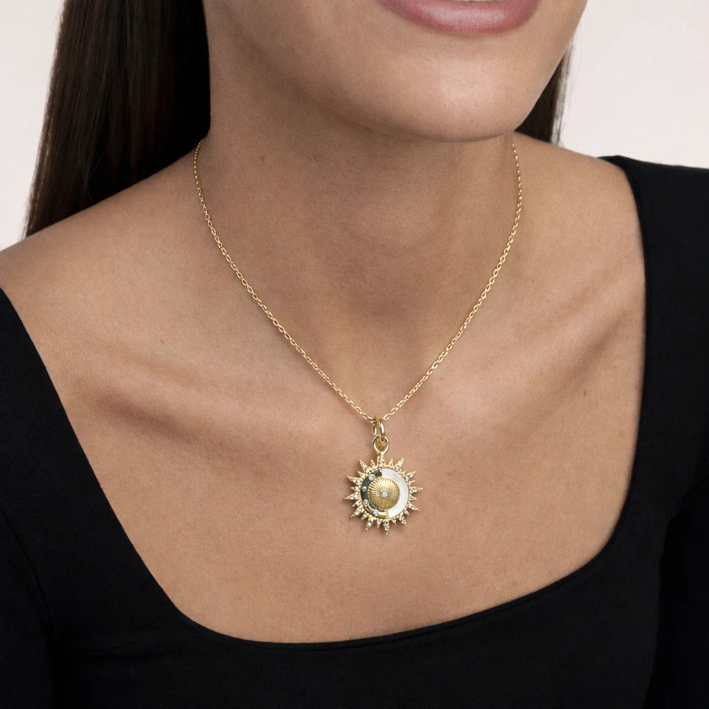Celestial Sun Charm Necklace