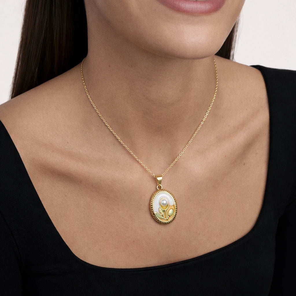 Pearl Bloom Charm Necklace