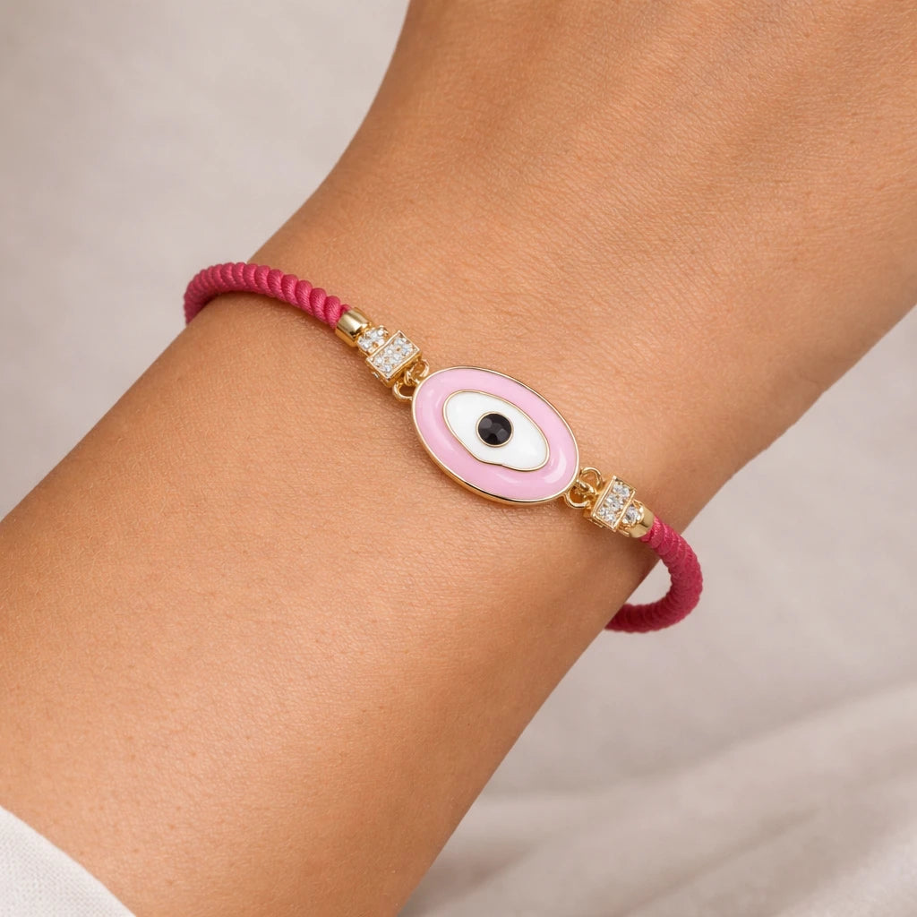 Blush Evil Eye Charm Bracelet