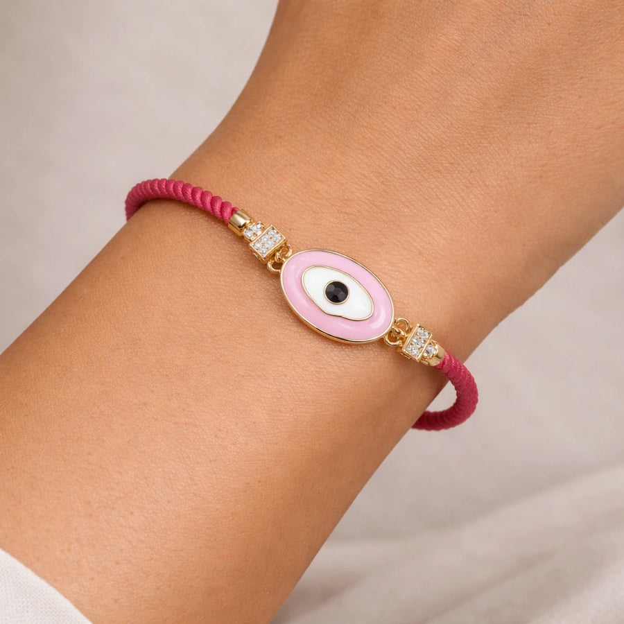 Blush Evil Eye Charm Bracelet