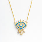 Regal Evil Eye Charm Necklace