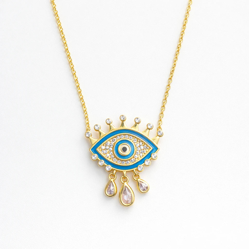 Regal Evil Eye Charm Necklace