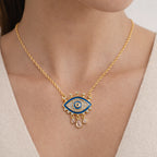 Regal Evil Eye Charm Necklace