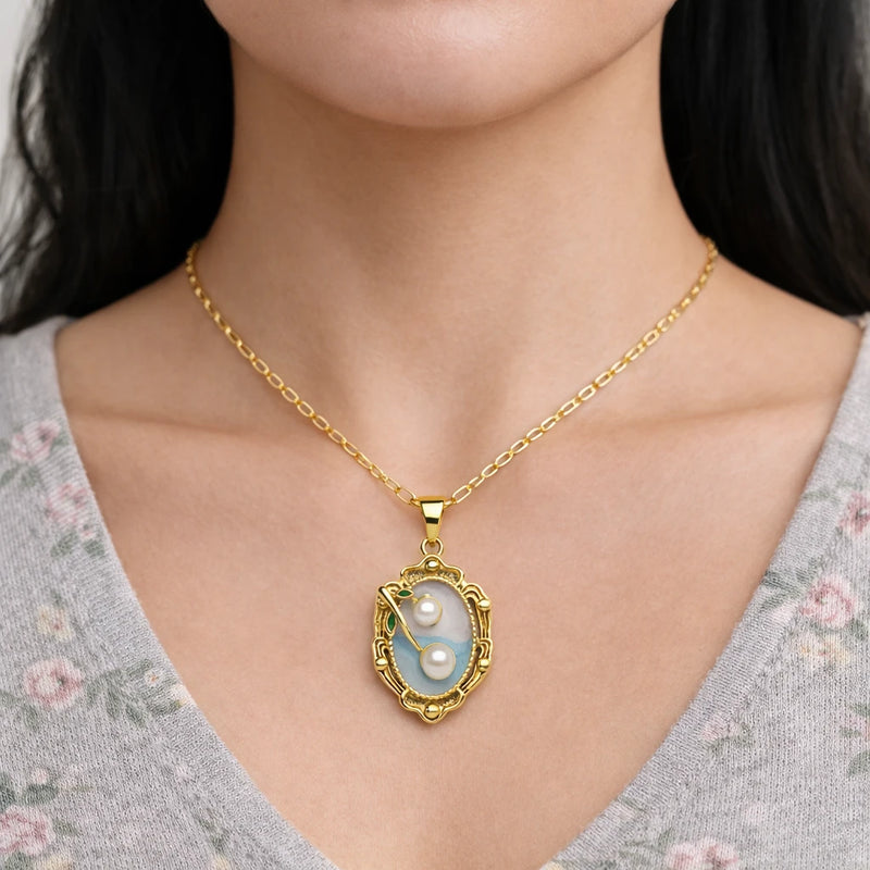 Harmony Pearl Charm Necklace