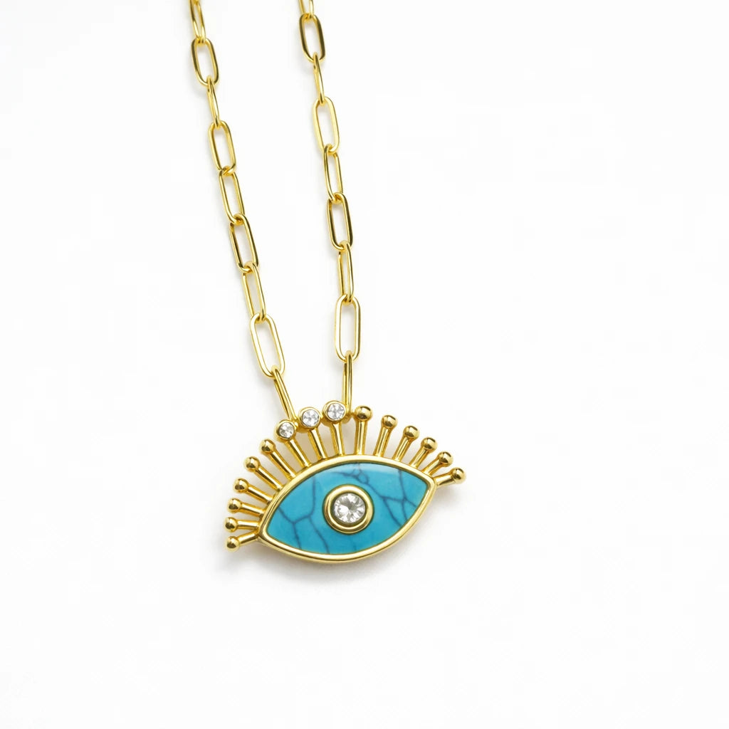 Radiant Evil Eye Charm Necklace