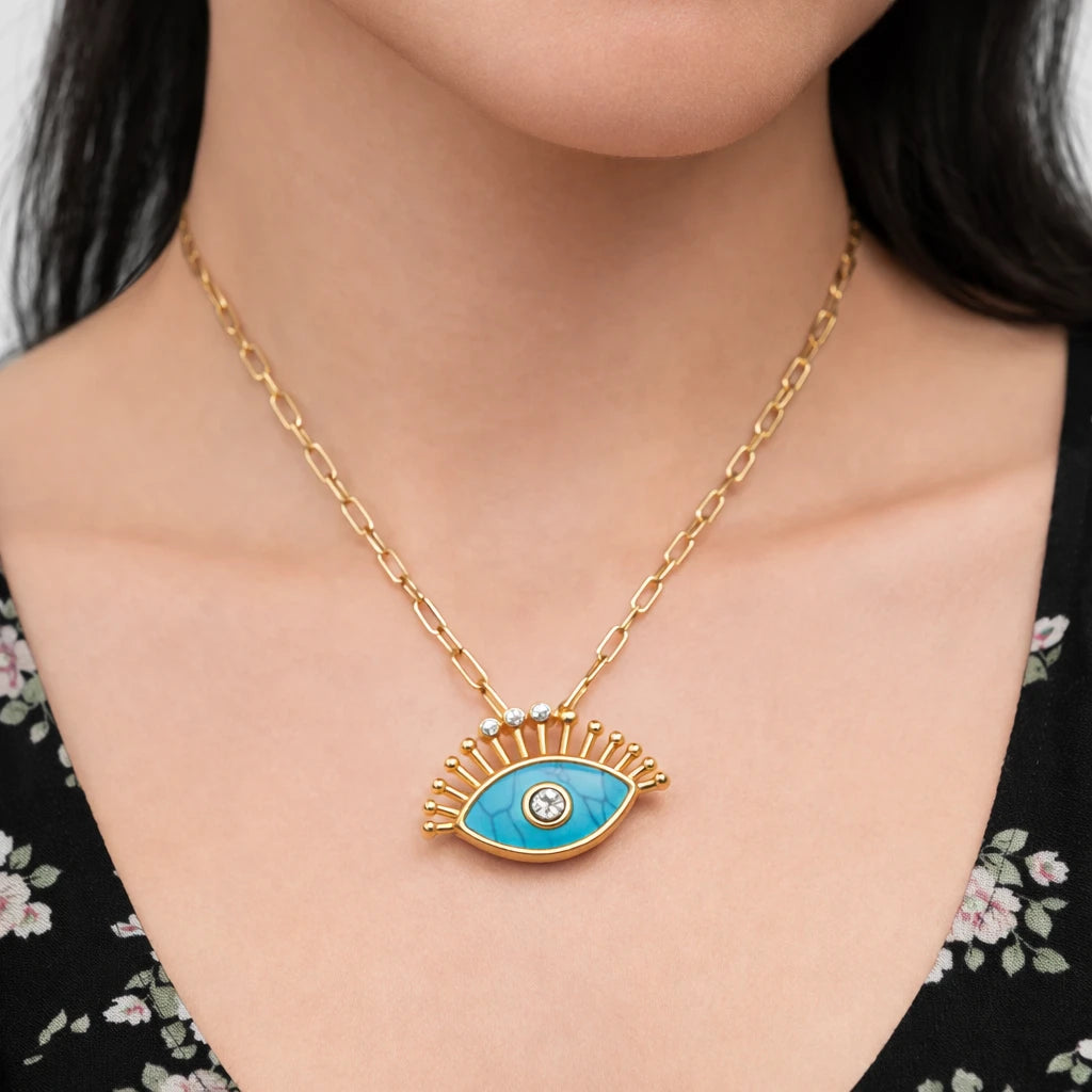 Radiant Evil Eye Charm Necklace