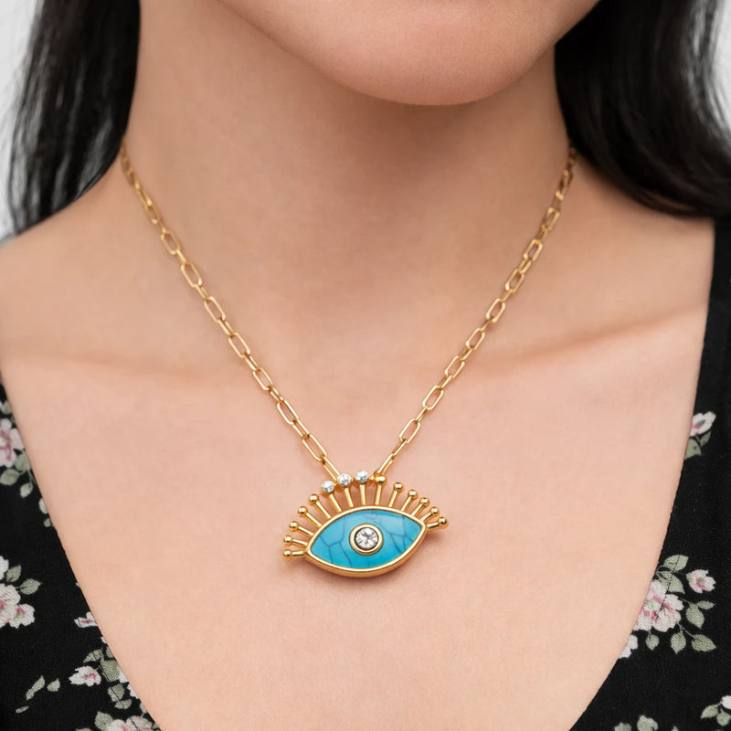 Radiant Evil Eye Charm Necklace