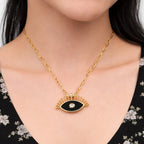 Midnight Evil Eye Charm Necklace