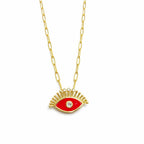 Scarlet Evil Eye Charm Necklace