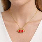 Scarlet Evil Eye Charm Necklace