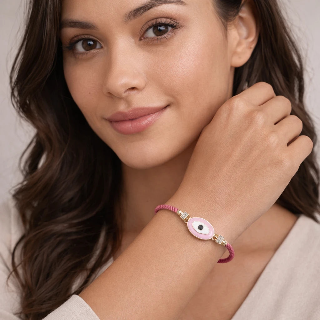 Blush Evil Eye Charm Bracelet