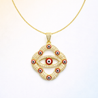 Scarlet Guardian Eye Pendant Necklace