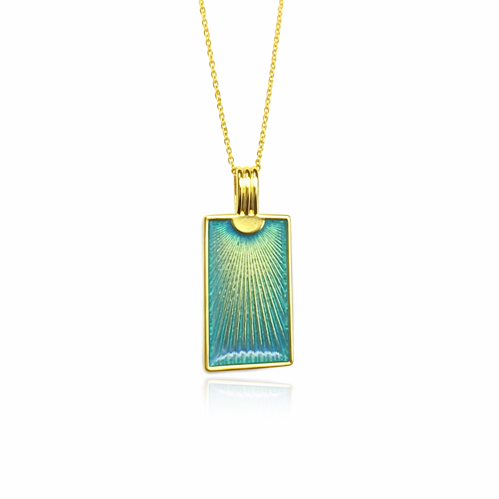 Azure Sunray Pendant Necklace