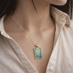 Azure Sunray Pendant Necklace