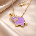 Amethyst Elephant Charm Necklace