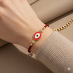 Crimson Evil Eye Charm Bracelet