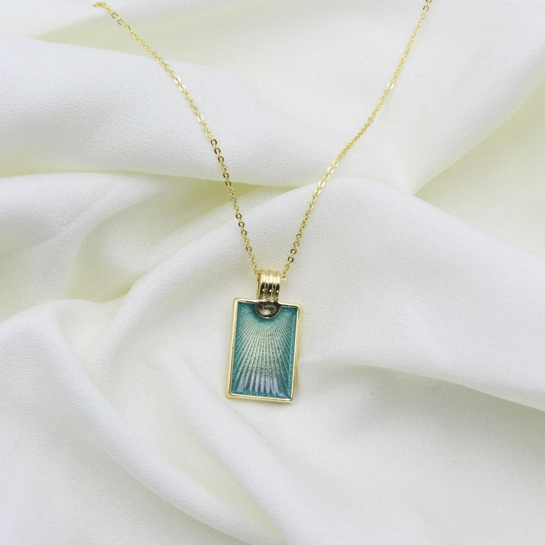 Azure Sunray Pendant Necklace