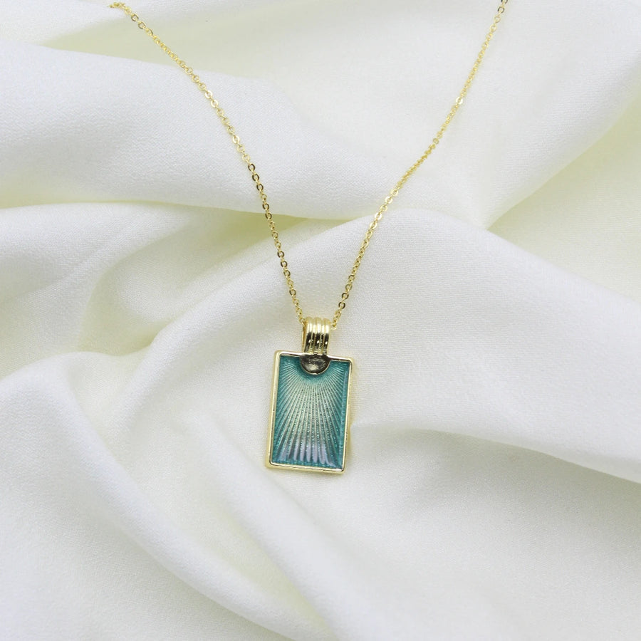 Azure Sunray Pendant Necklace