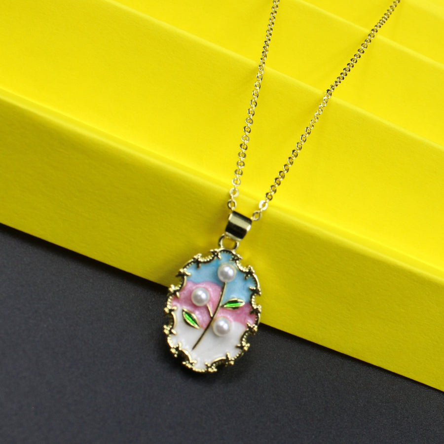 Pastel Bloom Charm Necklace
