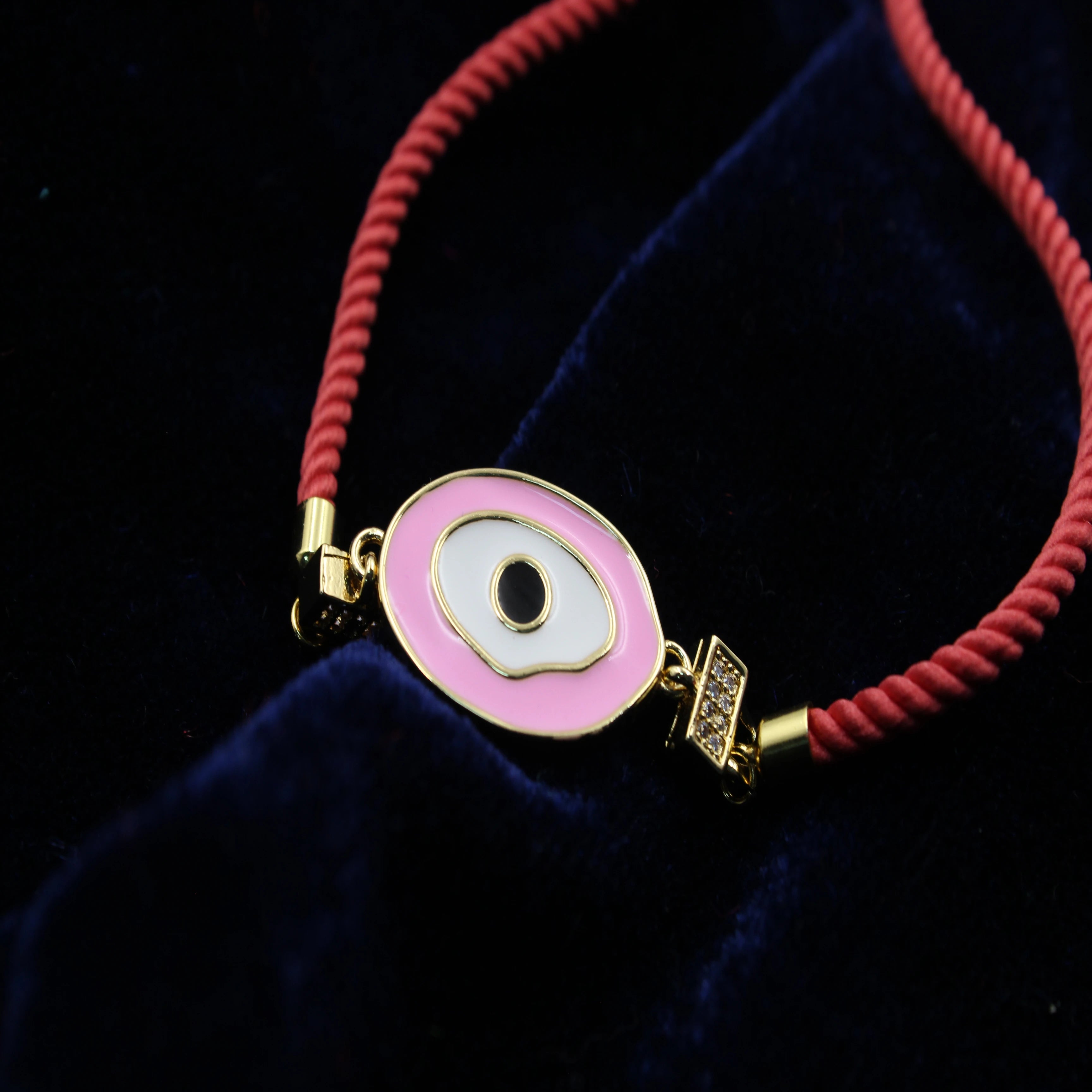 Blush Evil Eye Charm Bracelet