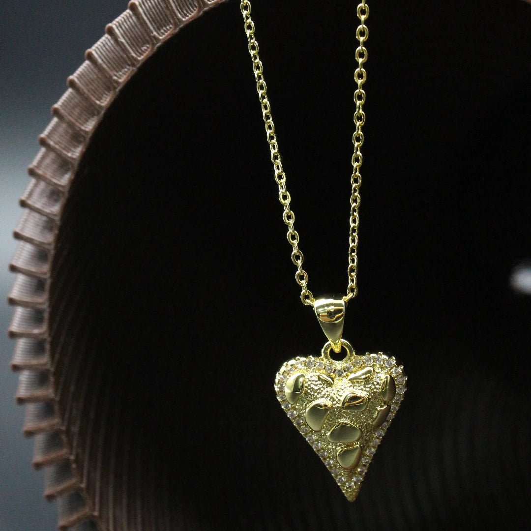 Golden Leaf Heart Necklace