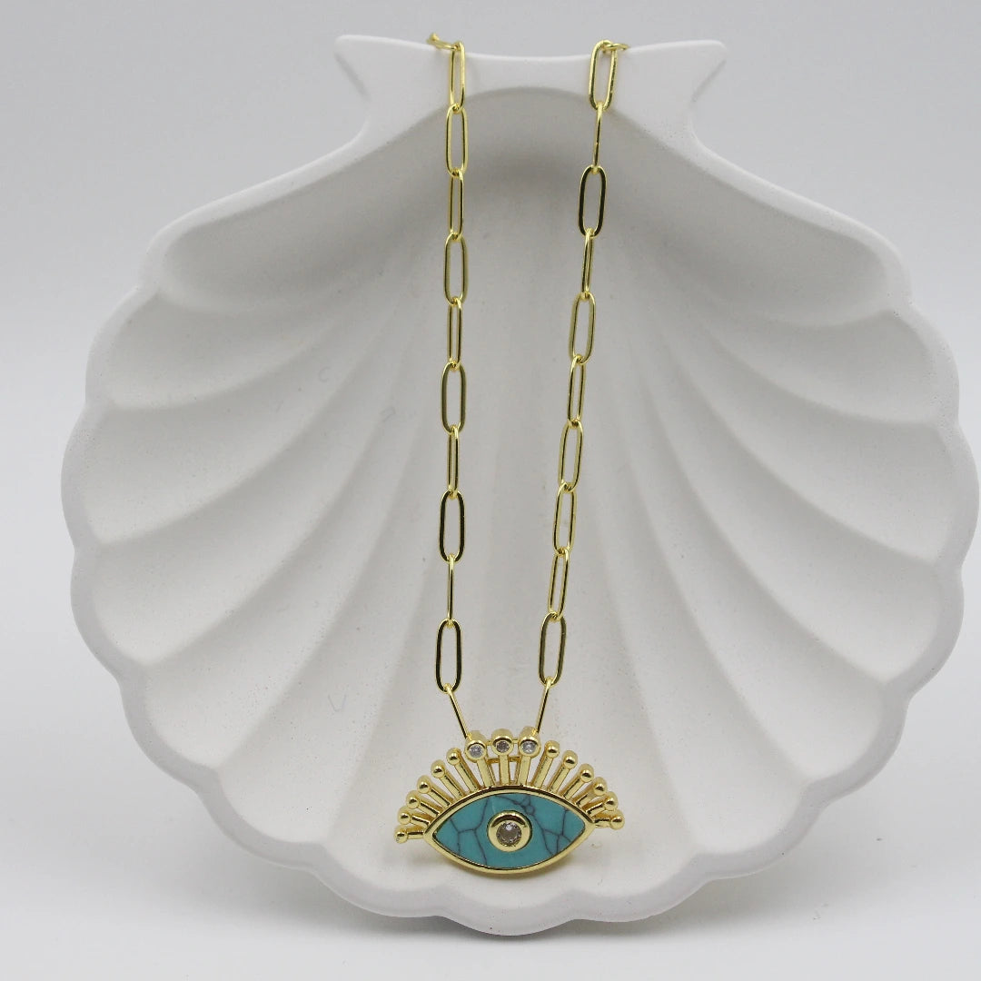 Radiant Evil Eye Charm Necklace
