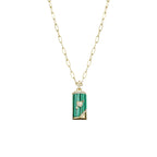 Emerald Heart Lock Pendant Necklace