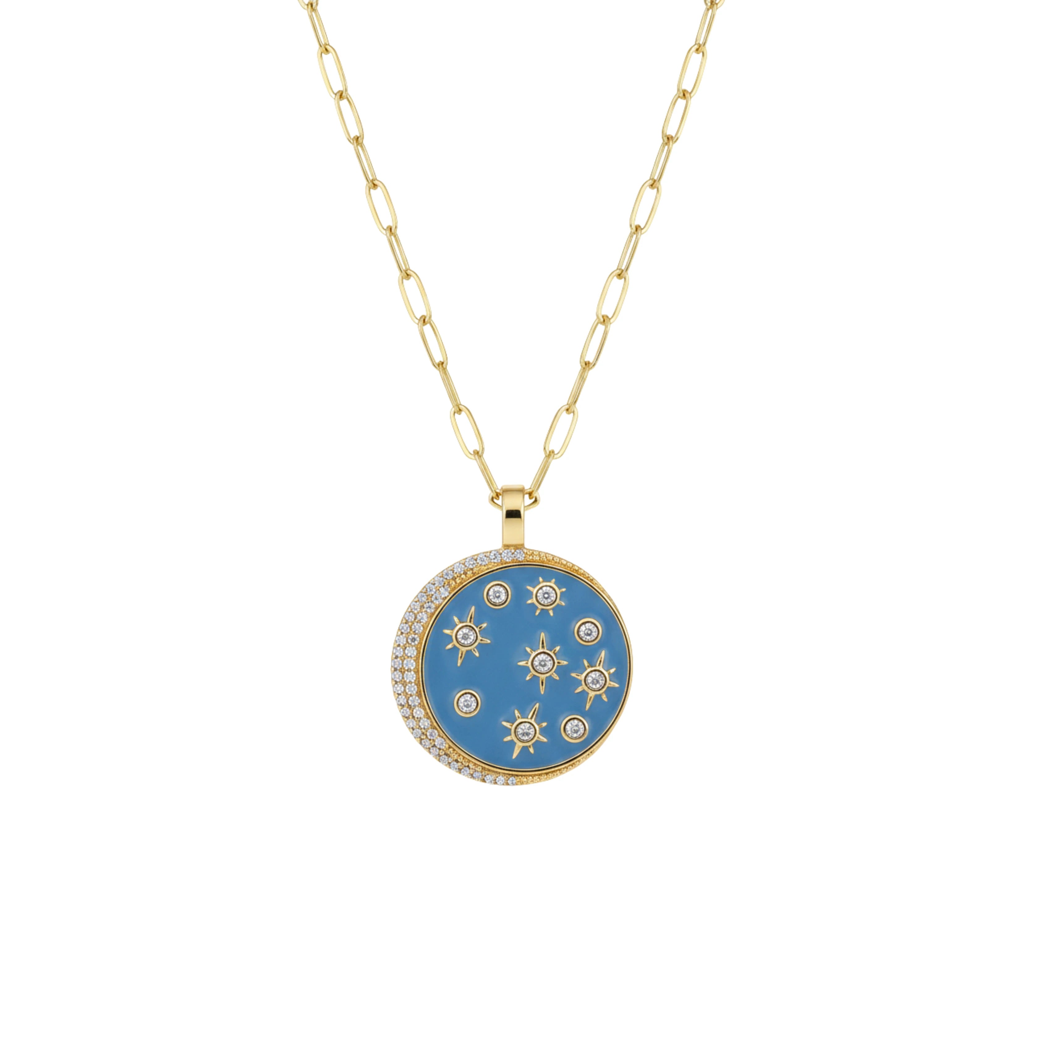 Celestial Star Disc Necklace