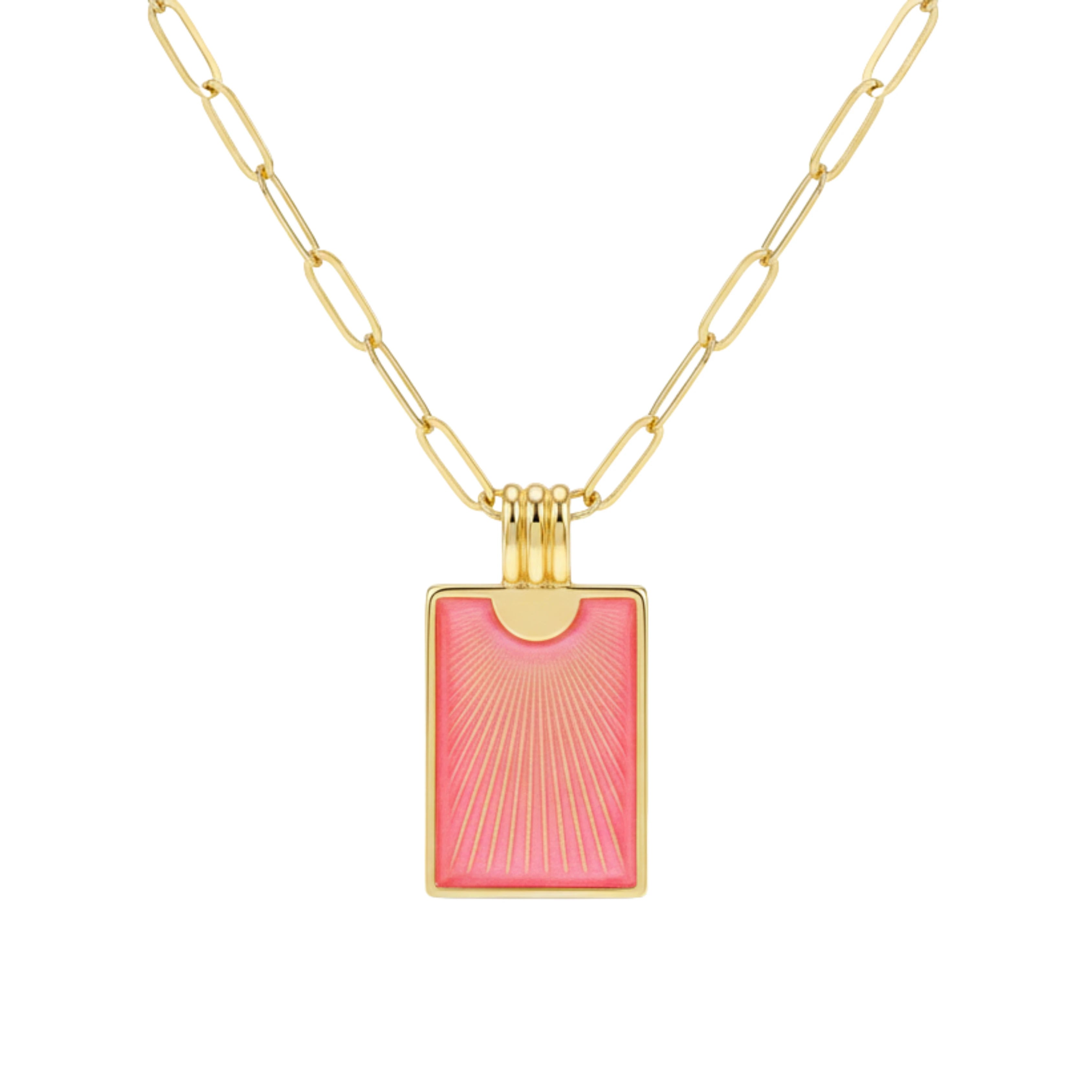 Crimson Sunray Charm Necklace