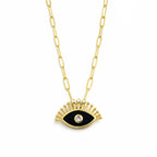 Midnight Evil Eye Charm Necklace