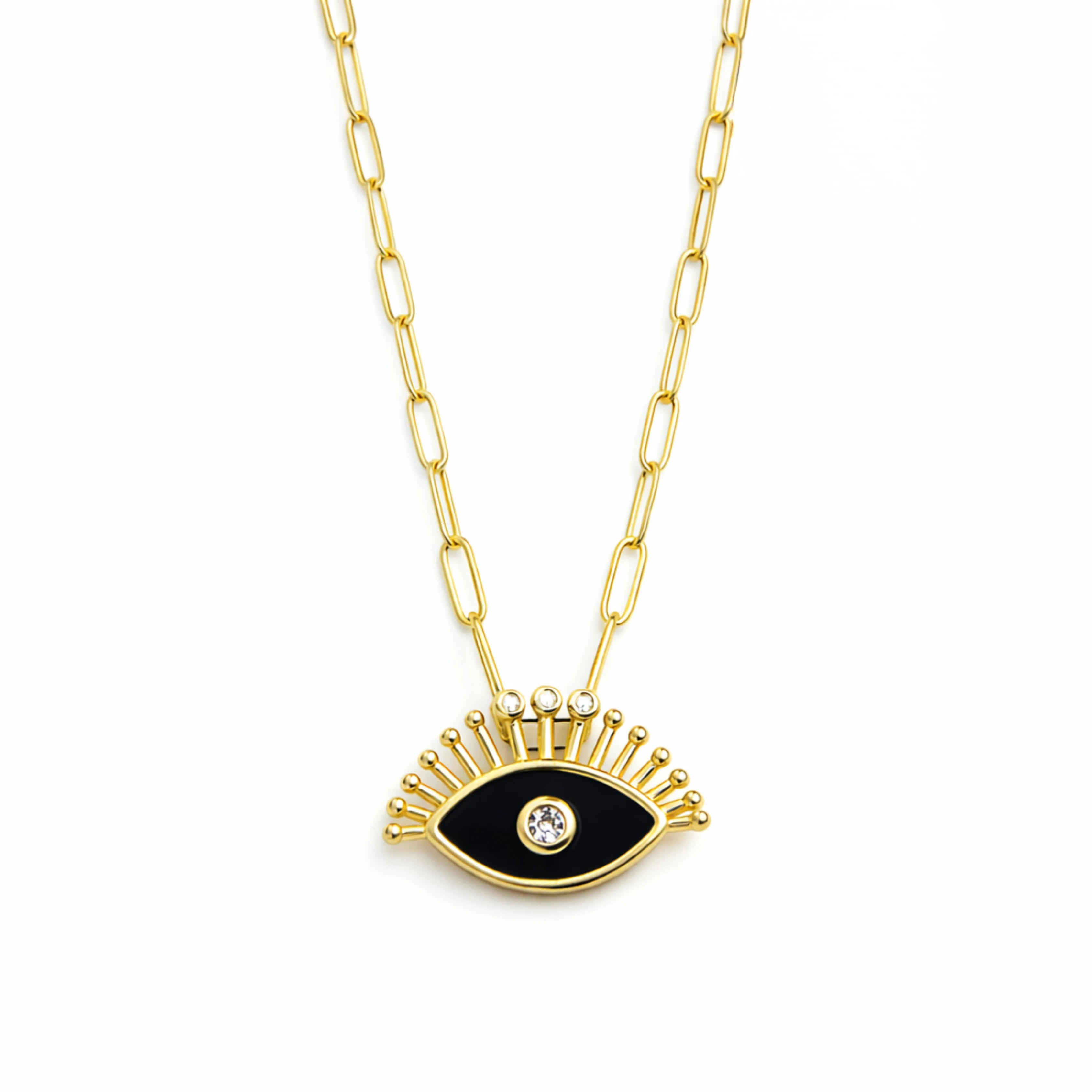 Midnight Evil Eye Charm Necklace